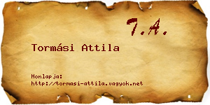 Tormási Attila névjegykártya